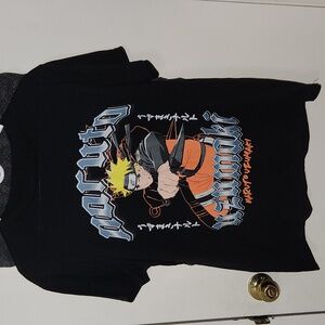 Naruto Shippuden Full Graphic T Shirt Uzumaki Black, Gray And Orange